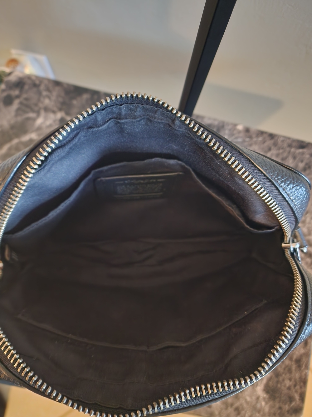 Coach Black Pebbled Leather Messenger Crossbody - Picture 7 of 12
